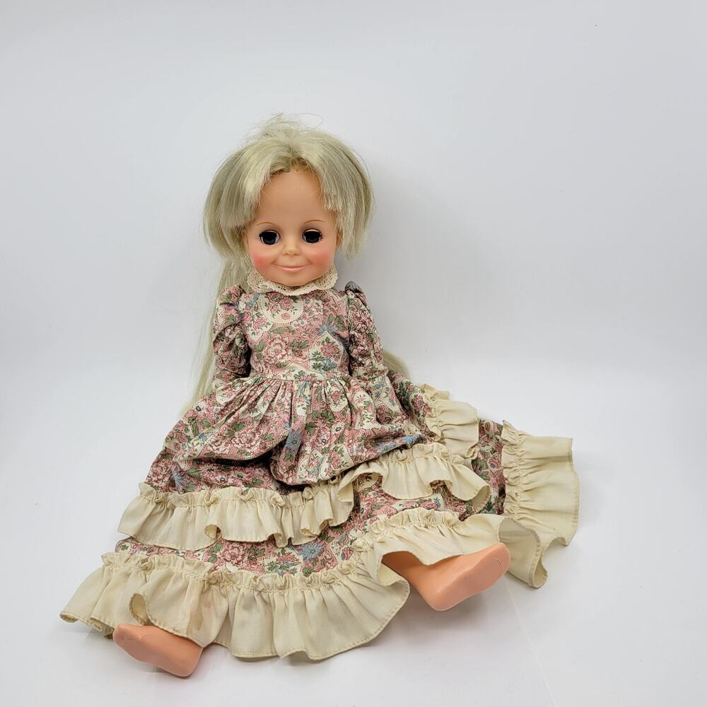 Vintage 1968 Ideal Toy doll with blonde growing hair. 16" tall.